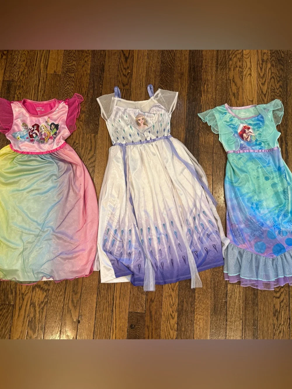 Disney Girls Pajama Nightgowns Set - Pink, Rainbow, White, Purple, Teal - Picture 1 of 9